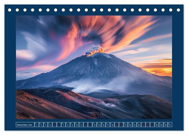 Produktbild: Lebendige Feuerberge - Fantastisch durch eine KI in Szene gesetzt (Tischkalender 2026 DIN A5 quer), CALVENDO Monatskalender