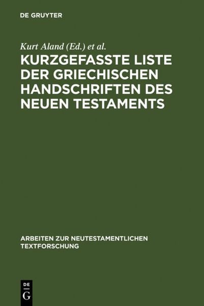 Produktbild: Kurzgefa&szlig;te Liste der griechischen Handschriften des Neuen Testaments