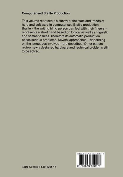 Produktbild: Computerised Braille Production