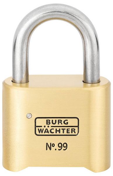 Produktbild: Burg W&auml;chter No. 99 Ni 50 SB Vorh&auml;ngeschloss Messing Zahlenschloss