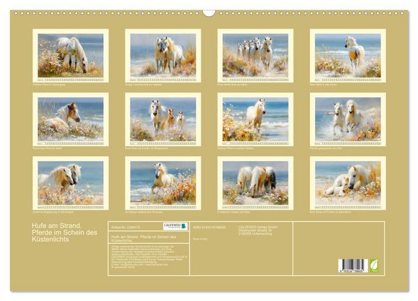 Produktbild: Hufe am Strand. Pferde im Schein des K&uuml;stenlichts (Wandkalender 2027 DIN A2 quer), CALVENDO Monatskalender