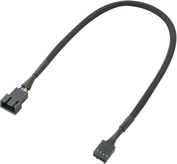 PC-Lüfter Verlängerungskabel [1x PC-Lüfter Stecker 4pol. - 1x PC-Lüfter Buchse 4pol.] 0.30 m Schwarz Akasa