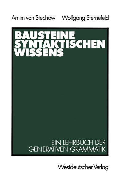 Produktbild: Bausteine syntaktischen Wissens