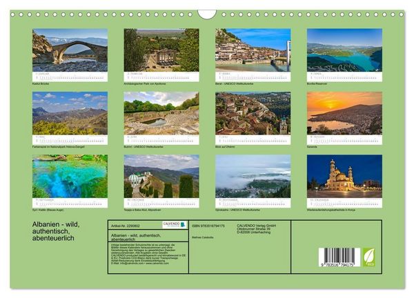 Produktbild: Albanien - wild, authentisch, abenteuerlich (Wandkalender 2027 DIN A3 quer), CALVENDO Monatskalender