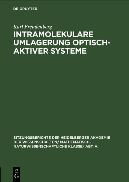 Produktbild: Intramolekulare Umlagerung optisch-aktiver Systeme