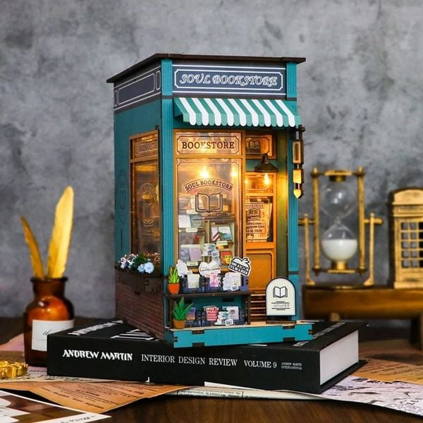 Produktbild: FiguredArt M2314 - DIY Book Nook, Soul Bookstore, B&uuml;cherei der Seele, Puzzle, 62 Teile, Miniatur-Diorama