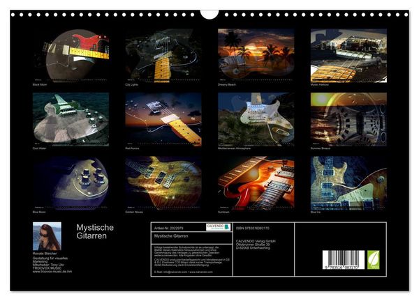 Produktbild: Mystische Gitarren (Wandkalender 2026 DIN A3 quer), CALVENDO Monatskalender