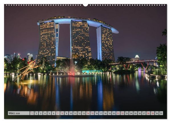 Produktbild: Singapur entdecken (hochwertiger Premium Wandkalender 2026 DIN A2 quer), Kunstdruck in Hochglanz