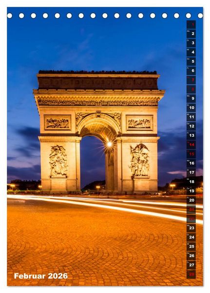 Produktbild: PARIS Stadtspaziergang (Tischkalender 2026 DIN A5 hoch), CALVENDO Monatskalender