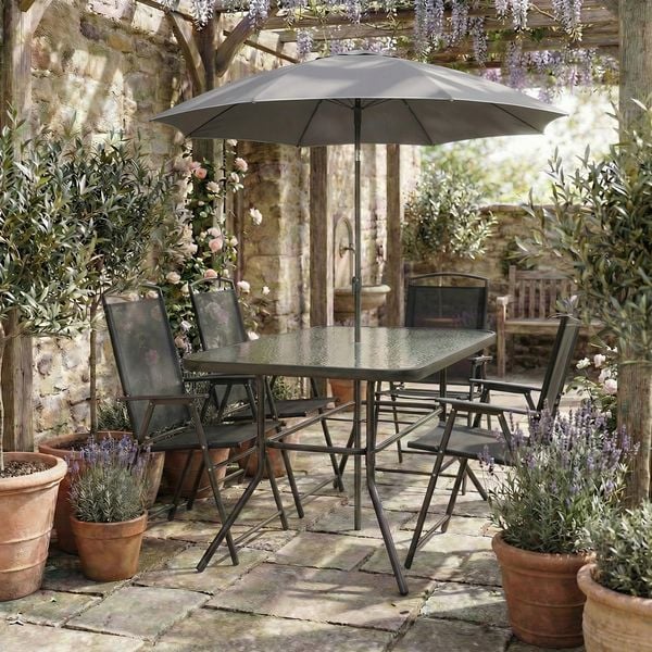 Produktbild: Glas Gartentisch Esstisch Balkontisch 110x55