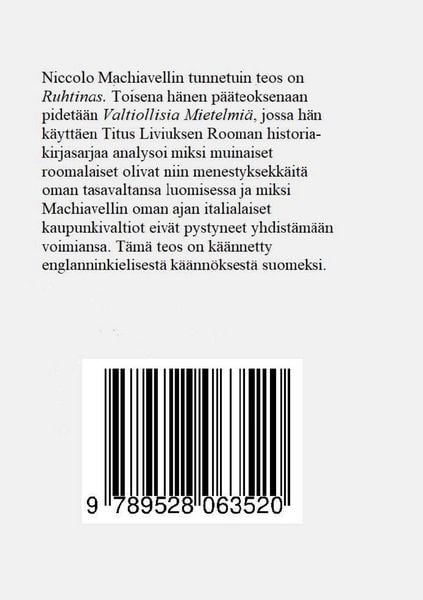 Produktbild: Niccolo Machiavellin valtiollisia mietelmi&auml;