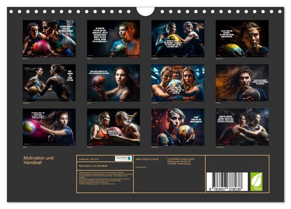 Produktbild: Motivation und Handball (Wandkalender 2026 DIN A4 quer), CALVENDO Monatskalender