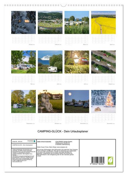 Produktbild: CAMPING-GL&Uuml;CK - Dein Urlaubsplaner (hochwertiger Premium Wandkalender 2026 DIN A2 hoch), Kunstdruck in Hochglanz