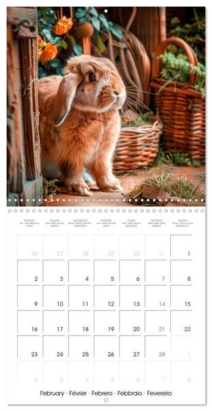 Produktbild: RABBITS Cuddly little guys (Wall Calendar 2026 12 &times; 12 Inch) CALVENDO 12 Month Wall Calendar