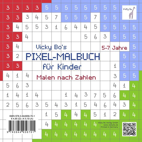 PIXEL-Malbuch für Kinder. Malen nach Zahlen. 5-7 Jahre