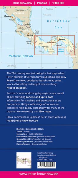 Produktbild: Reise Know-How Landkarte Panama (1:400.000)