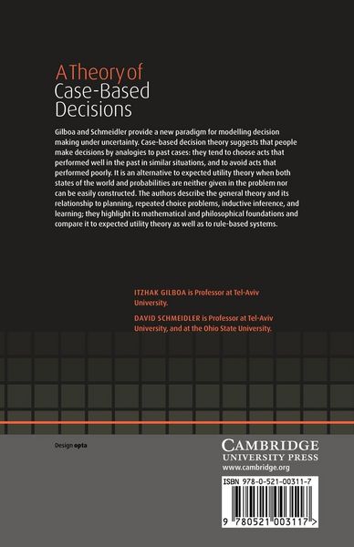Produktbild: A Theory of Case-Based Decisions