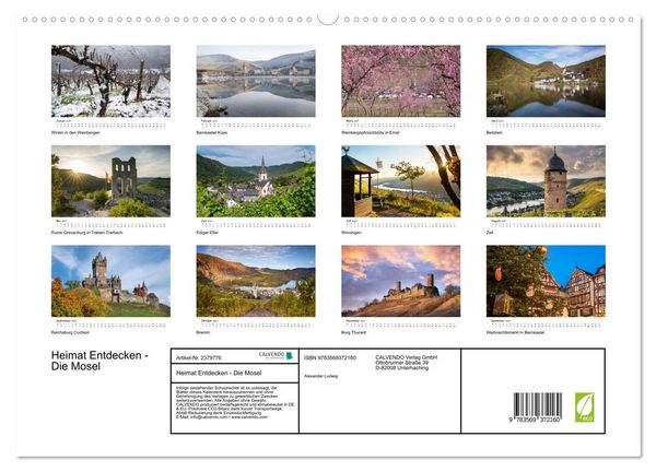 Produktbild: Heimat Entdecken - Die Mosel (hochwertiger Premium Wandkalender 2027 DIN A2 quer), Kunstdruck in Hochglanz