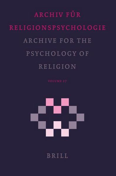 Produktbild: Archive for the Psychology of Religion / Archiv F&uuml;r Religionspsychologie, Volume 27 (2005)