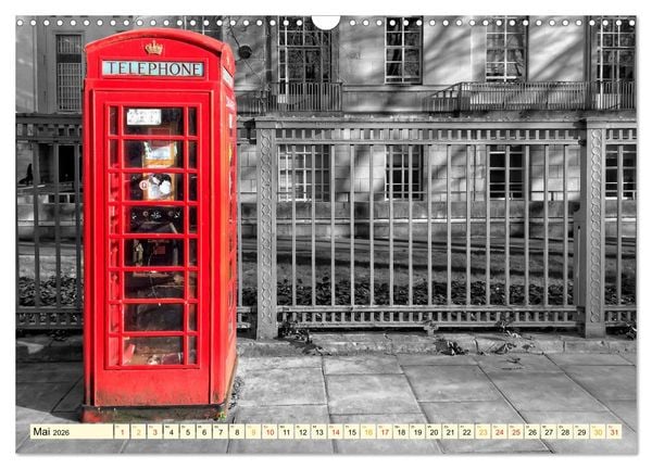 Produktbild: Die bekannteste Telefonzelle der Welt - Telephone Booth (Wandkalender 2026 DIN A3 quer), CALVENDO Monatskalender