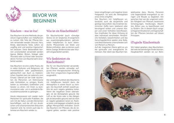 Magische Rituale mit Räucherbündeln. Pflanzen durchs Jahr sammeln, trocknen, binden, weihen, räuchern