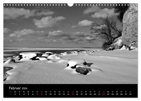 Produktbild: R&uuml;gen in schwarz-wei&szlig; (Wandkalender 2026 DIN A3 quer), CALVENDO Monatskalender