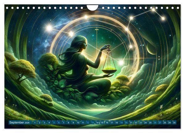 Produktbild: Kosmische Sinfonie: Der Tanz der Sternzeichen (Wandkalender 2026 DIN A4 quer), CALVENDO Monatskalender