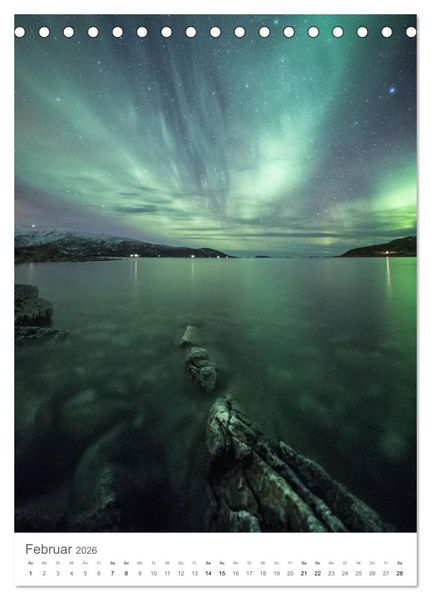 Produktbild: Nordlichter &ndash; Farbenspiel der Nacht (Tischkalender 2026 DIN A5 hoch), CALVENDO Monatskalender