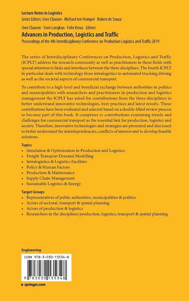 Produktbild: Advances in Production, Logistics and Traffic
