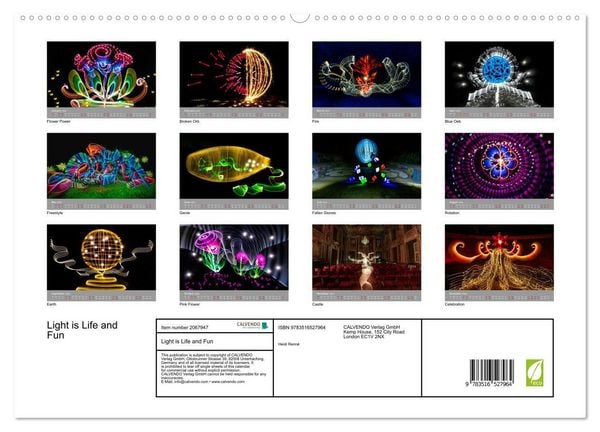 Produktbild: Light is Life and Fun (High Quality Premium Wall Calendar 2026 DIN A2 landscape),CALVENDO 12 Month Wall Calendar