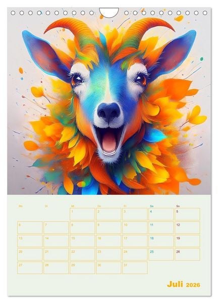 Produktbild: Tiere im Farbenrausch (Wandkalender 2026 DIN A4 hoch), CALVENDO Monatskalender