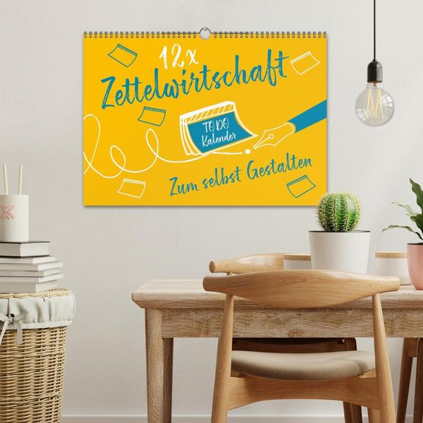 Produktbild: 12 x Zettelwirtschaft - Bastelkalender (Wandkalender 2026 DIN A3 quer), CALVENDO Monatskalender
