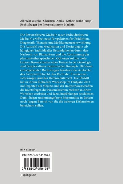 Produktbild: Rechtsfragen der Personalisierten Medizin