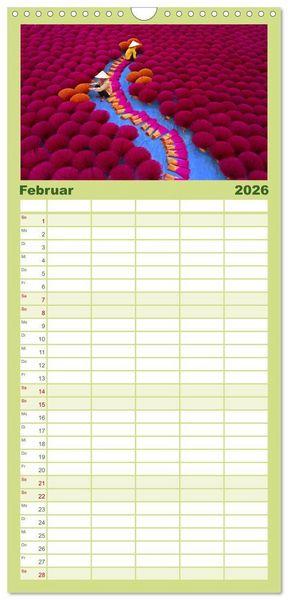 Produktbild: Familienplaner 2026 - Vietnam - Das Land der Morgenr&ouml;te. mit 5 Spalten (Wandkalender, 21 x 45 cm) CALVENDO