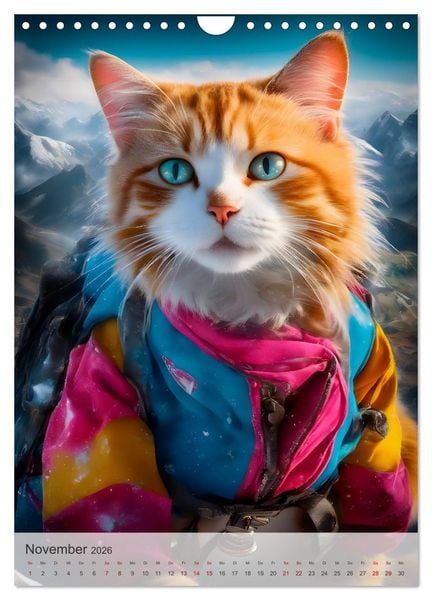 Produktbild: Outdoorsport f&uuml;r Katzen (Wandkalender 2026 DIN A4 hoch), CALVENDO Monatskalender