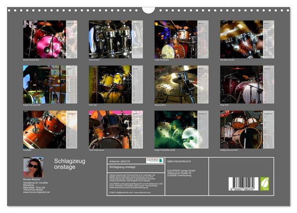 Produktbild: Schlagzeug onstage (Wandkalender 2026 DIN A3 quer), CALVENDO Monatskalender