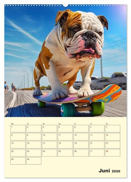 Produktbild: English Bulldogs. Fr&ouml;hliche Dickk&ouml;pfe mit Charakter (Wandkalender 2026 DIN A2 hoch), CALVENDO Monatskalender