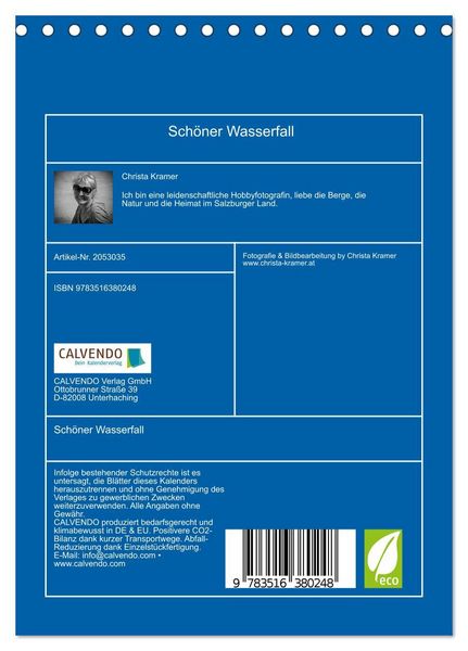 Produktbild: Sch&ouml;ner Wasserfall (Tischkalender 2026 DIN A5 hoch), CALVENDO Monatskalender