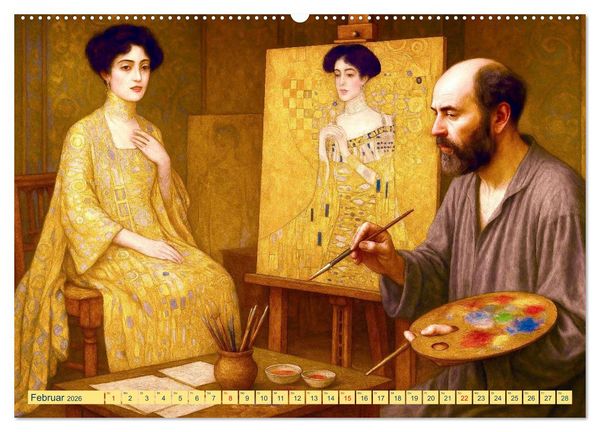 Produktbild: Gustav Klimt. Sein Leben, seine Kunstwerke (Wandkalender 2026 DIN A2 quer), CALVENDO Monatskalender