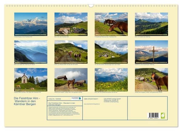 Produktbild: Die Feistritzer Alm - Wandern in den K&auml;rntner Bergen (Wandkalender 2026 DIN A2 quer), CALVENDO Monatskalender