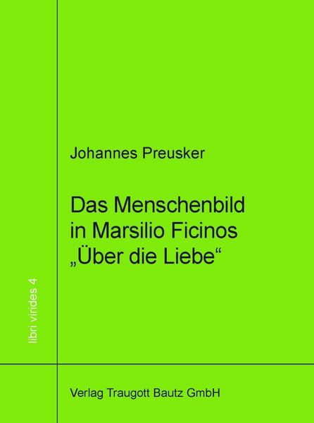 Produktbild: Das Menschenbild in Marsilio Ficinos