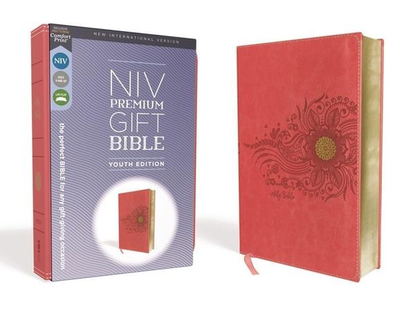 Niv, Premium Gift Bible, Youth Edition, Leathersoft, Coral, Red Letter Edition, Comfort Print, Gebundene Ausgabe von Zondervan, Zonderkidz,