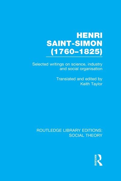 Produktbild: Henri Saint-Simon, (1760-1825) (RLE Social Theory)