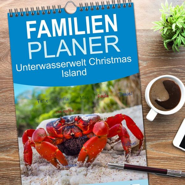 Produktbild: Familienplaner 2026 - Unterwasserwelt Christmas Island mit 5 Spalten (Wandkalender, 21 x 45 cm) CALVENDO