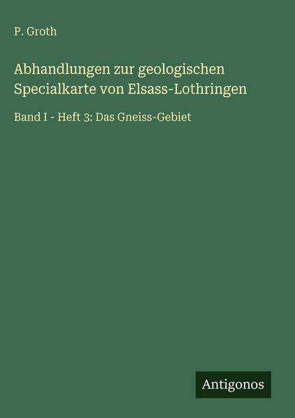 Produktbild: Abhandlungen zur geologischen Specialkarte von Elsass-Lothringen