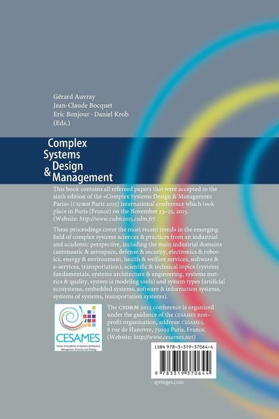 Produktbild: Complex Systems Design & Management