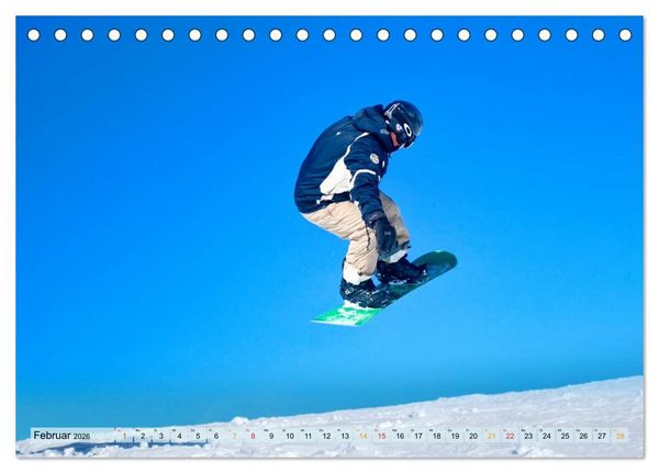 Produktbild: Snowboarden - ein St&uuml;ck Freiheit (Tischkalender 2026 DIN A5 quer), CALVENDO Monatskalender