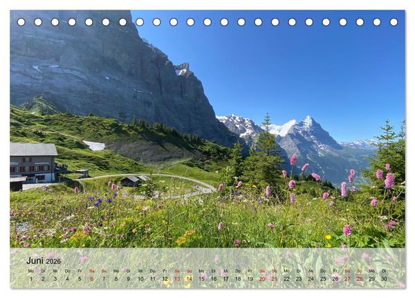Produktbild: Alpenauszeit - Schweizer Bergsommermomente f&uuml;r die Seele (Tischkalender 2026 DIN A5 quer), CALVENDO Monatskalender