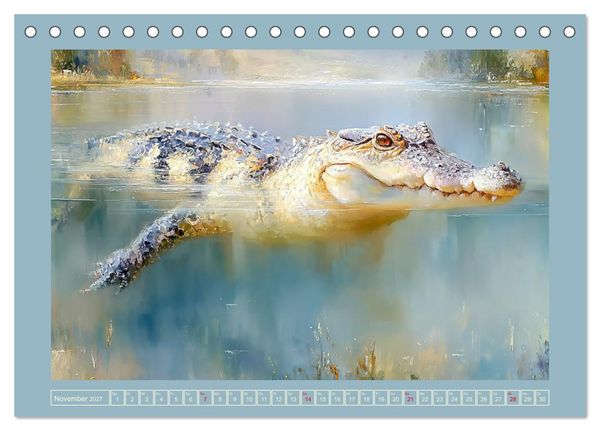 Produktbild: Krokodile. Stille Kraft irgendwo am Wasser (Tischkalender 2027 DIN A5 quer), CALVENDO Monatskalender