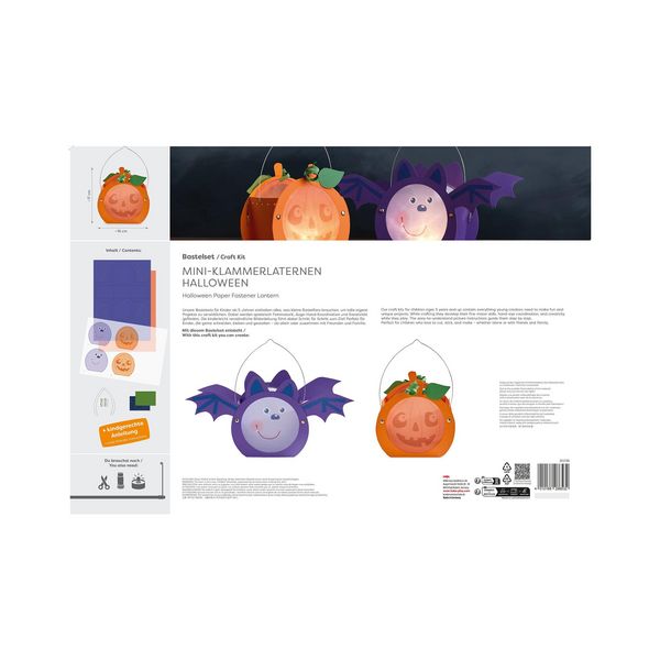 Produktbild: Bastelset - Mini-Klammerlaternen Halloween